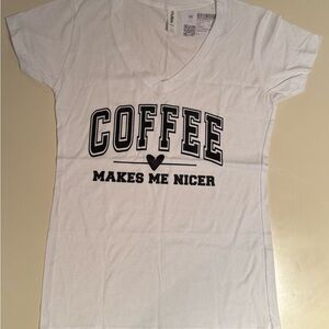 Tultex White Tee - Coffee Makes Me Nicer